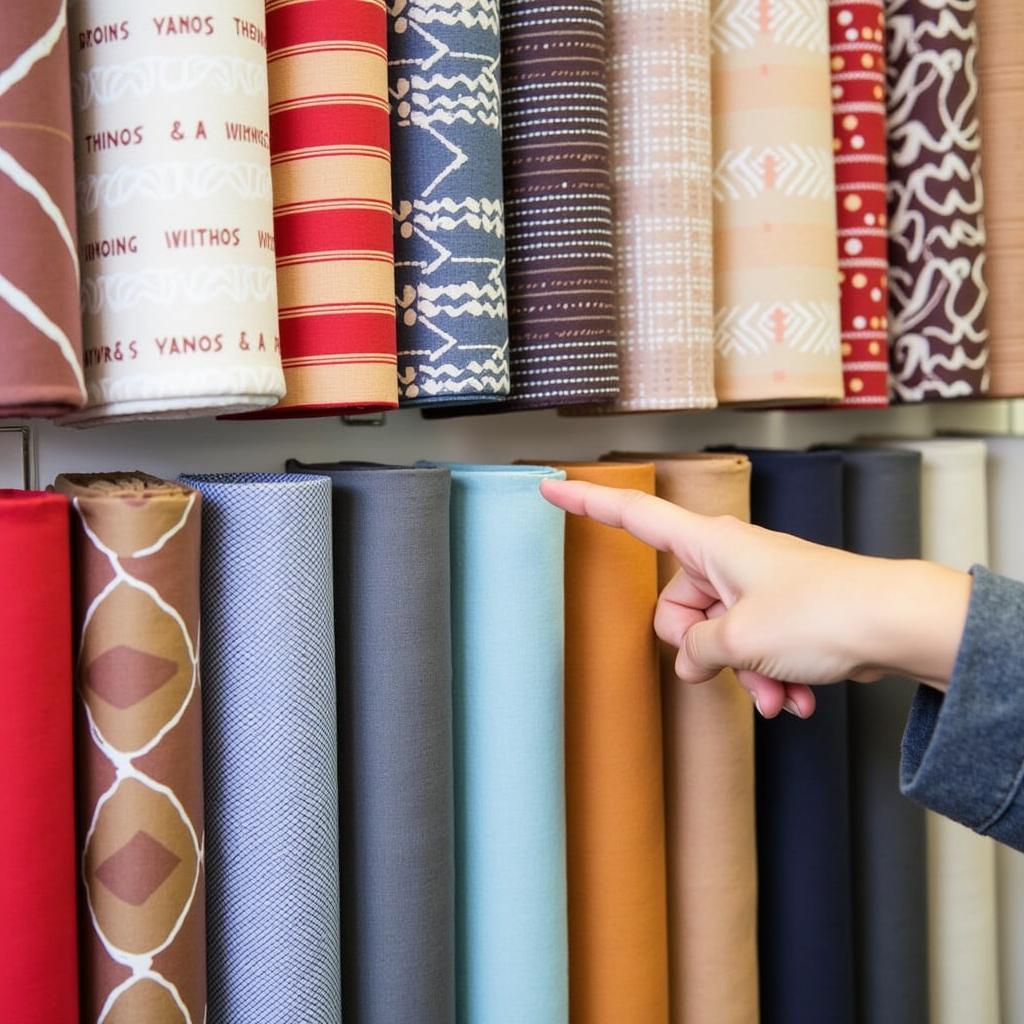 Các mẫu bạt mái hiên di động với đa dạng màu sắc và hoa văn tại Hải Phòng, được trưng bày để khách hàng lựa chọn.